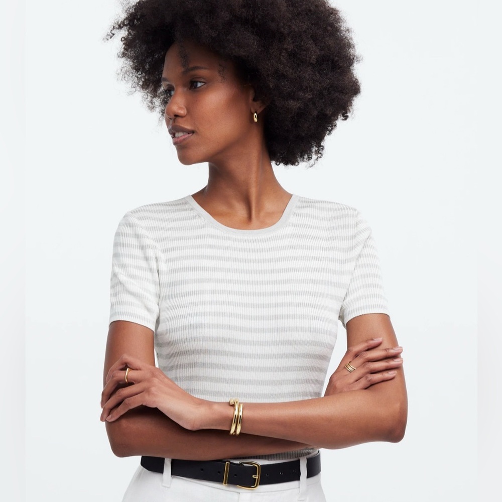 Madewell Micro-Rib Sweater Tee in Momentum